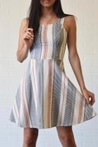  Stripe Flare Dress