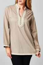  Taupe Detailed Top