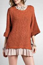  Slouchy Ruffle Sweater