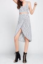  Melange Knit Wrap Skirt