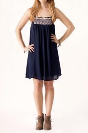  Embroidered Neckline Dress