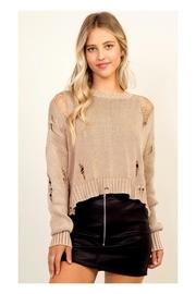  Mocha Distressed Sweater