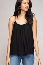  Gathered Tank, Black