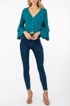  Button-down Crop Blouse