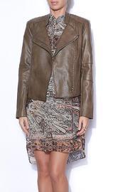 Olivaceous Cropped Leather Jacket