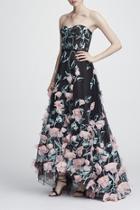  Strapless Embroidered Gown