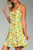  Lemon Print Dress