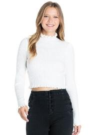  Ruffled Crop Sweater