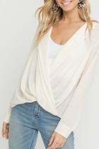  Notched Lapel-collar Blouse