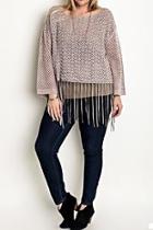  Fringed Sweater Top