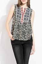  Printed Embroidery Top