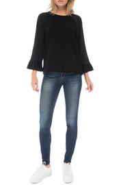  Martha Contrast Ruffle Slv Pullover
