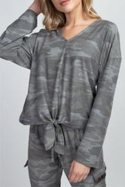  Camo V-neck Top With Tie Bottom