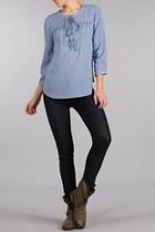  Lace Up Relaxed Top