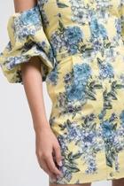  Floral Balloon-sleeve Dress