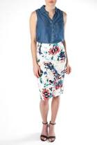  Floral Pencil Skirt