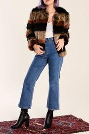  Stripe Fur Jacket