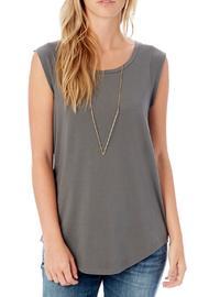 Asphalt Cap Sleeve Top