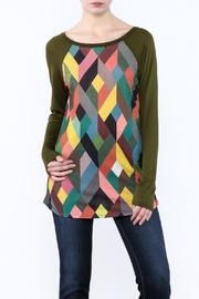  Geometric Olive Shirt
