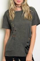  Gray Distressed Top