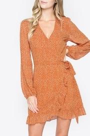  Orange Polka-dot Wrap-dress