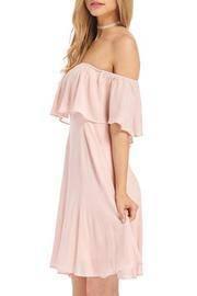  Pink Off Shoulder Dress