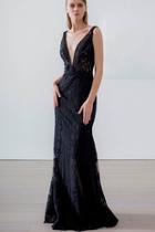  Plunging V-neck Gown