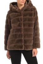  Hooded Lux Faux Fur Coat