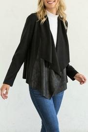  Mixed Leather Open Jacket