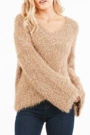  Bell Sleeve Nubby Knit Sweater