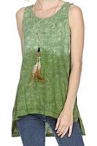  Sleevless Printed Top
