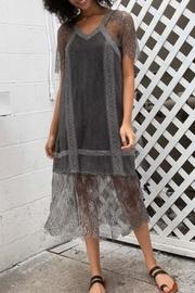  Lace Trim Midi-dress