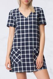  Navy Plaid Dress