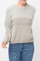  Mixed Fabric Sweater