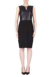  Faux Leather / Ponte Dress W Pearl Detail