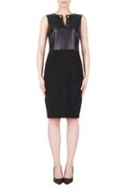  Faux Leather / Ponte Dress W Pearl Detail
