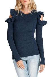  Sweater Ruffle Shoulder Top