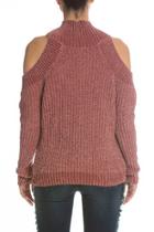  Cold Shoulder Turtle Neck Sweater