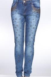  Leopard Rhinestone Jeans