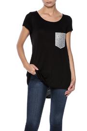 Black Sequin Pocket Tee