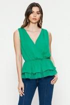  Green Layered Top