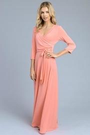  Solid 3/4-sleeve Maxi-dress
