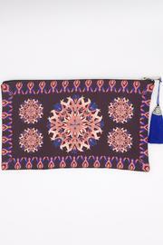  Burgundy Print Clutch