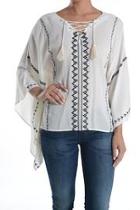  Embroidered Poncho Top