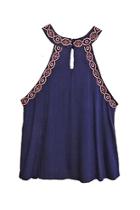  Rose Navy Top