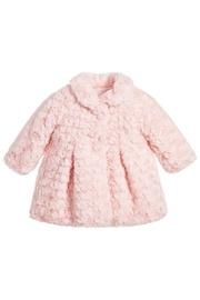  Pink Rosette Fur Coat