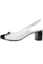  Black/white Leather Slingback