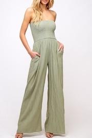  Strapless Smocked Jumpsuit