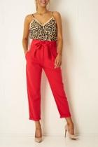  Red High-waist Trousers