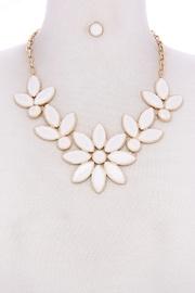  Flower White Necklace-set